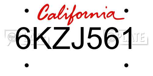6KZJ561 California License Plate