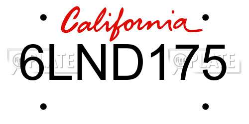 6LND175 California License Plate