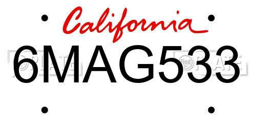 6MAG533 California License Plate