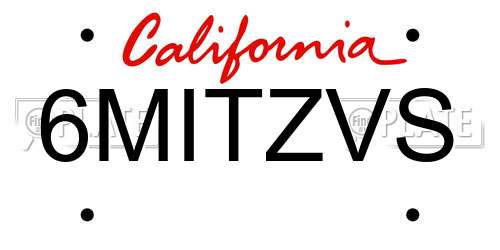 6MITZVS California License Plate