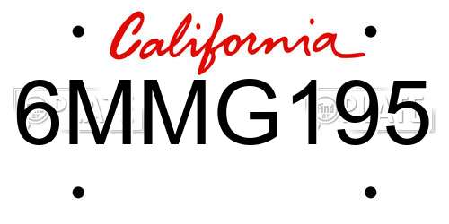 6MMG195 California License Plate