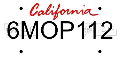6MOP112 California License Plate