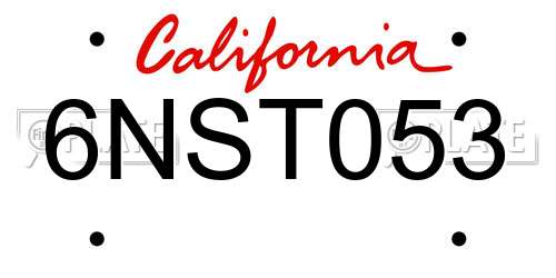 6NST053 California License Plate