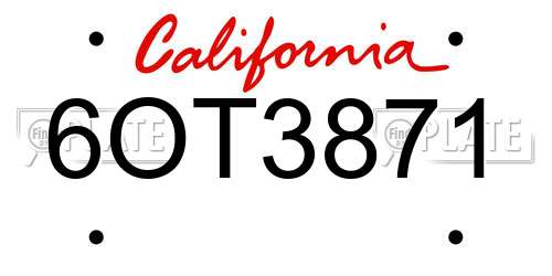 6OT3871 California License Plate