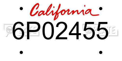 6P02455 California License Plate
