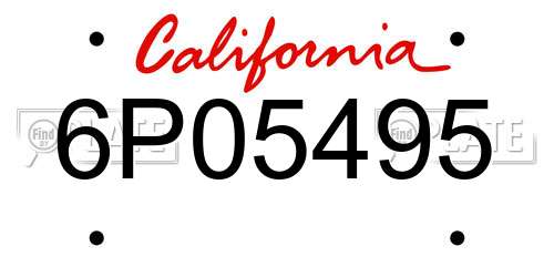 6P05495 California License Plate