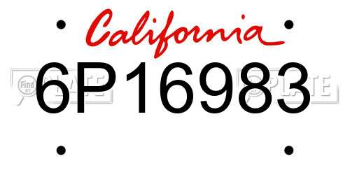 6P16983 California License Plate