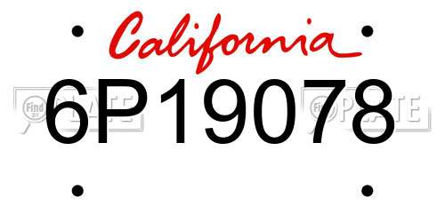 6P19078 California License Plate