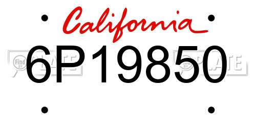 6P19850 California License Plate