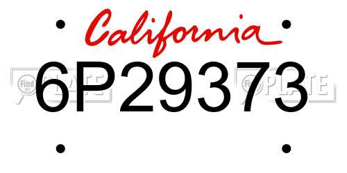 6P29373 California License Plate