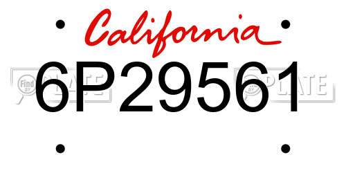 6P29561 California License Plate