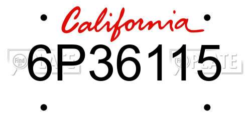 6P36115 California License Plate