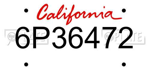 6P36472 California License Plate