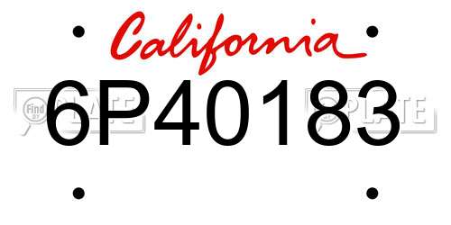 6P40183 California License Plate