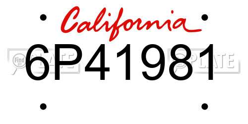 6P41981 California License Plate