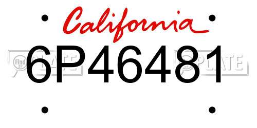 6P46481 California License Plate