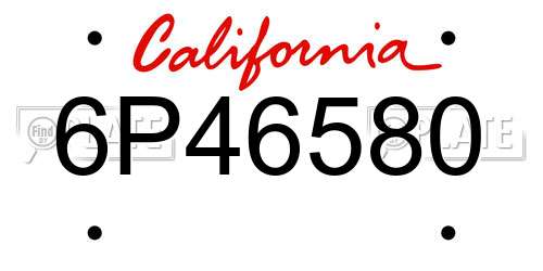 6P46580 California License Plate