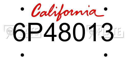 6P48013 California License Plate