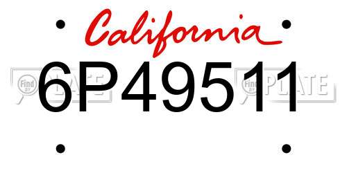 6P49511 California License Plate