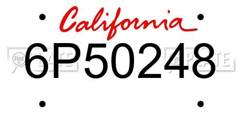 6P50248 California License Plate