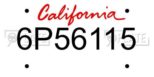 6P56115 California License Plate