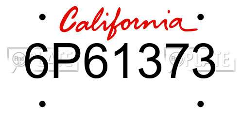 6P61373 California License Plate