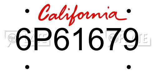 6P61679 California License Plate