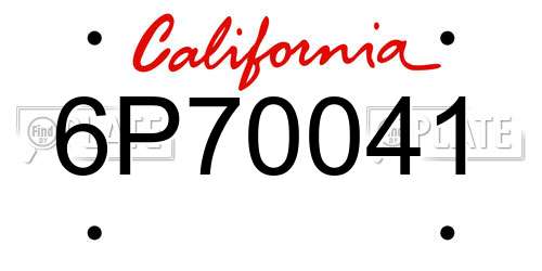 6P70041 California License Plate