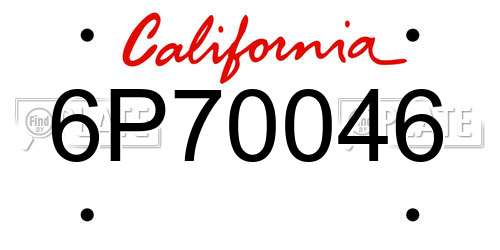 6P70046 California License Plate
