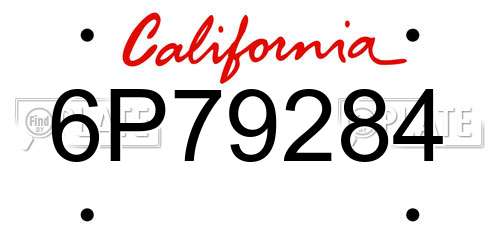 6P79284 California License Plate
