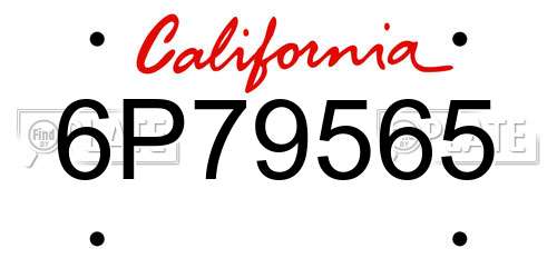 6P79565 California License Plate