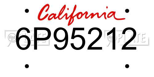 6P95212 California License Plate