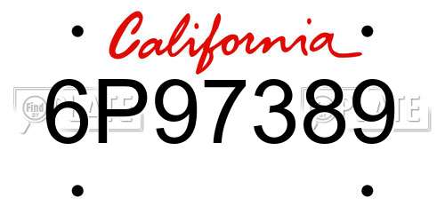 6P97389 California License Plate