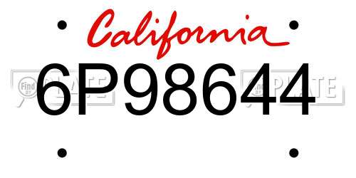 6P98644 California License Plate