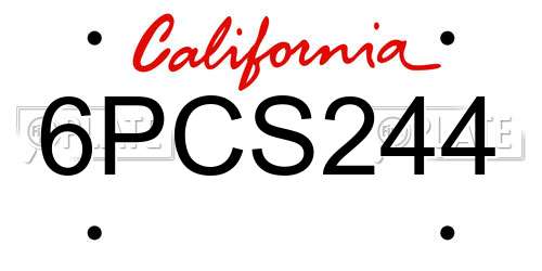 6PCS244 California License Plate