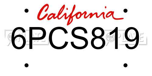 6PCS819 California License Plate