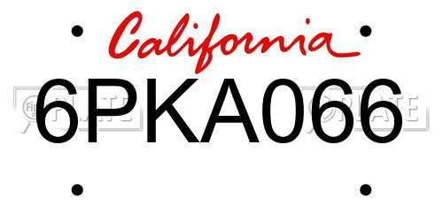 6PKA066 California License Plate