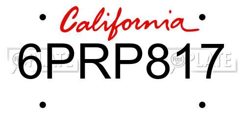 6PRP817 California License Plate