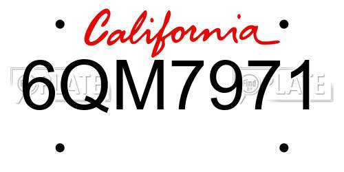 6QM7971 California License Plate