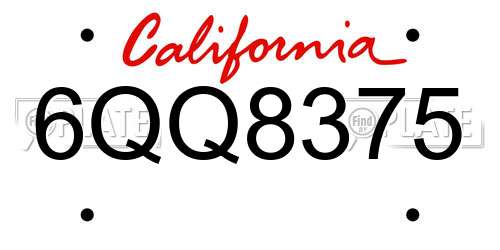 6QQ8375 California License Plate