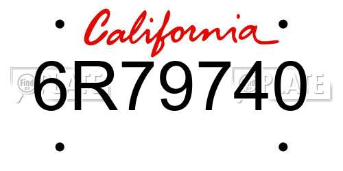 6R79740 California License Plate