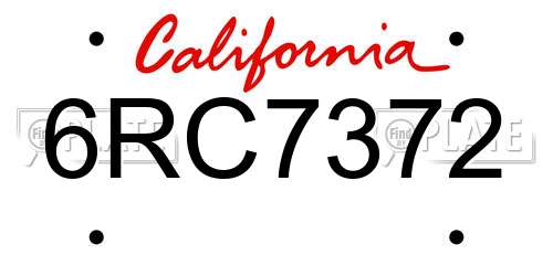 6RC7372 California License Plate