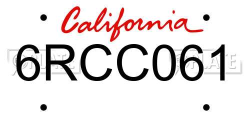 6RCC061 California License Plate