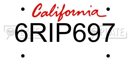 6RIP697 California License Plate