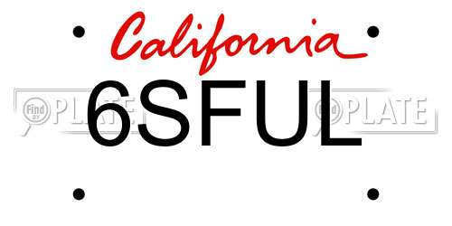 6SFUL California License Plate