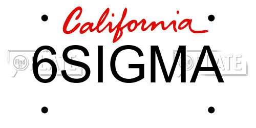 6SIGMA California License Plate