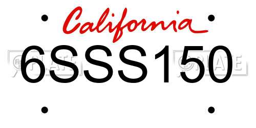 6SSS150 California License Plate