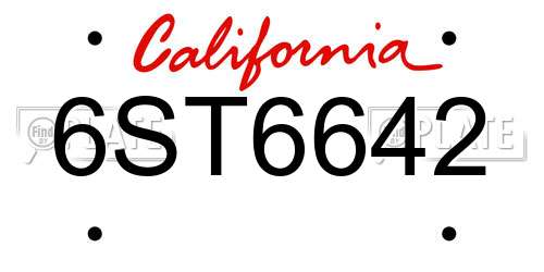 6ST6642 California License Plate