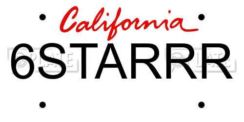6STARRR California License Plate