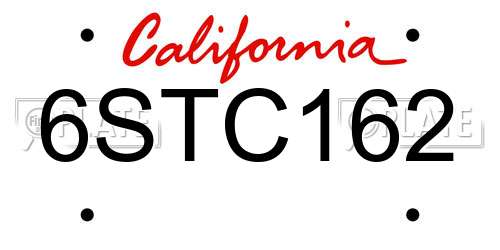 6STC162 California License Plate